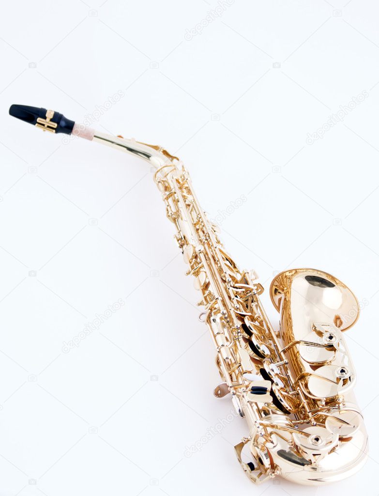 Alto Saxophone on White Background