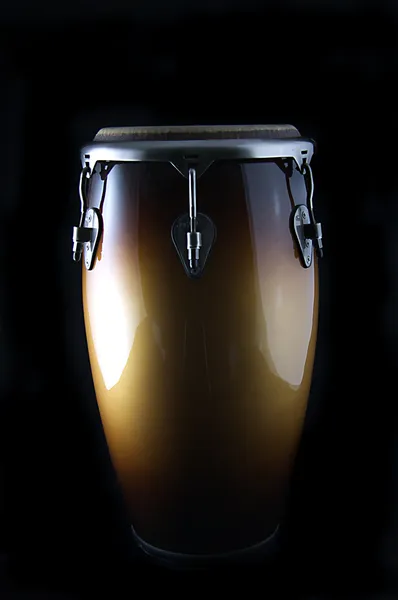 Latin African Conga Drum Isolated on Black — Stock Photo, Image