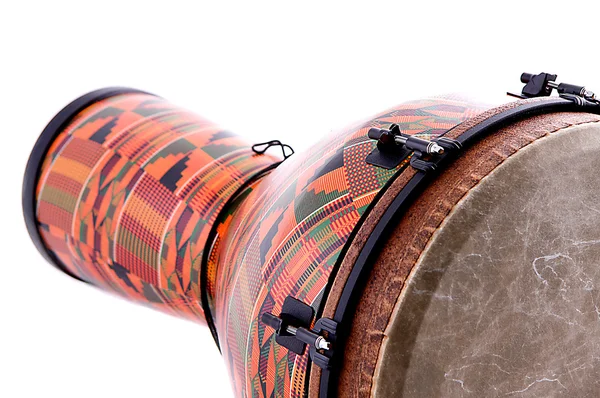 African Latin Djembe Conga Drum Isolato su Bianco — Foto Stock