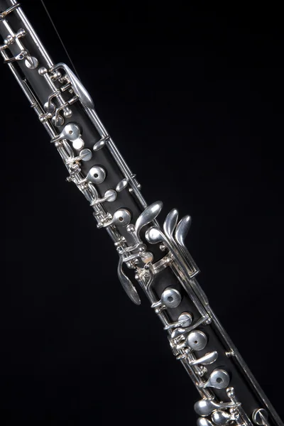 Oboa klarinét elszigetelt fekete — Stock Fotó