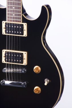 Black Electric Guitar Isolated on White clipart