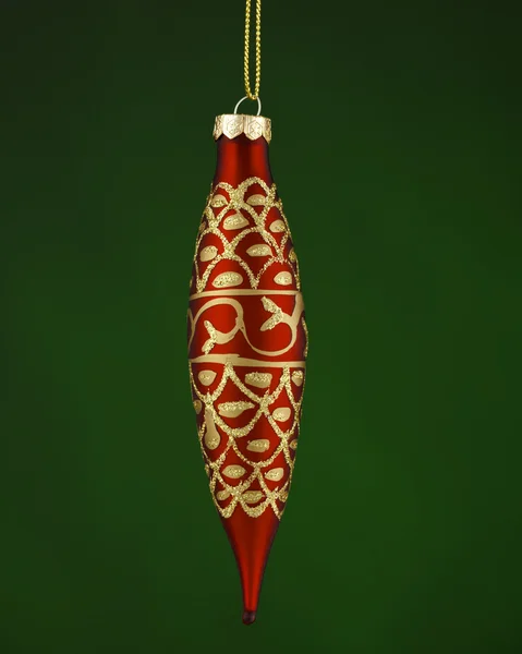 Ornement d'arbre de Noël rouge et or — Photo