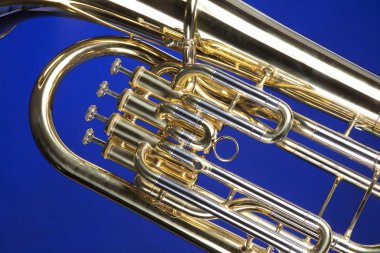 Tuba Euphonium Isolated on Blue clipart