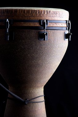 Djembe Conga Drum Isolated on Black clipart