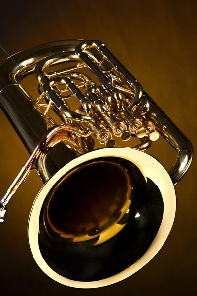 Tuba Euphonium Isolated on Gold — Stock Photo, Image