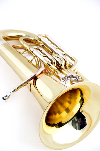 Gold Brass Tuba Isolated On White — Stock Photo, Image