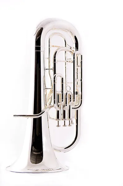 Bass Tuba Euphonium aislado en blanco — Foto de Stock