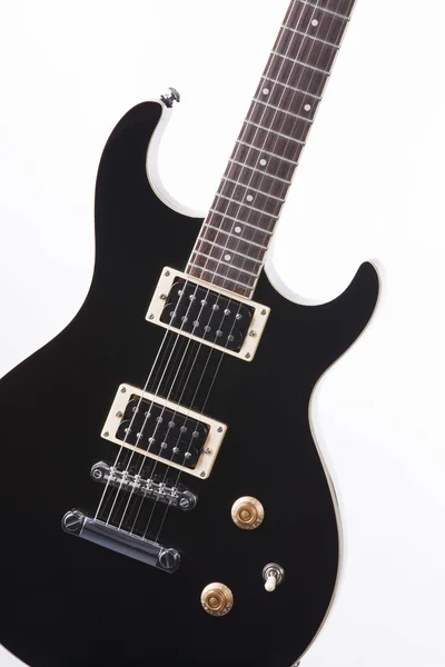 Guitarra eléctrica Cierre aislado blanco — Foto de Stock
