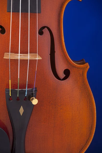 Viola Violino isolado no azul — Fotografia de Stock