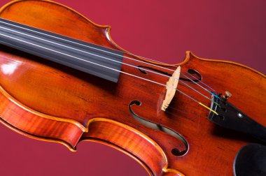 Violin Viola Isolated on Red clipart