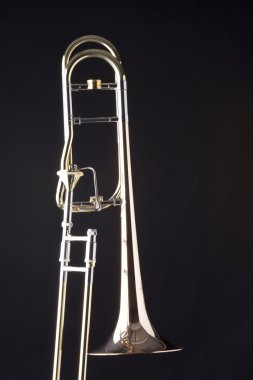 Trombone Isolated on Black clipart