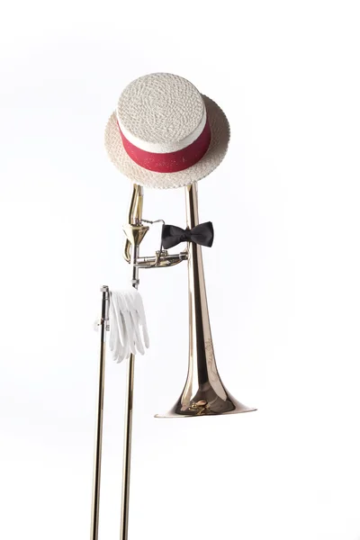 Перчатки Trombone Hat, изолированные на белом — стоковое фото