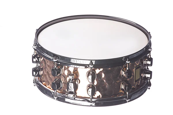 Kupfer Snare Drum isoliert gegen Weiß — Stockfoto