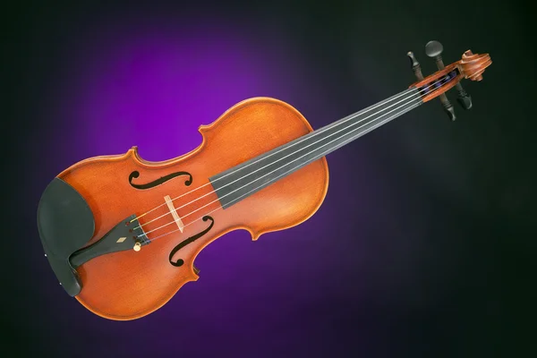 小提琴古董上紫色隔离 — 图库照片