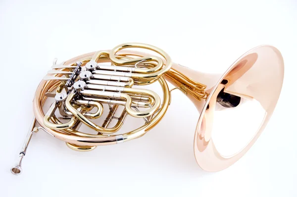 French Horn Isolated on White — Stock Photo, Image