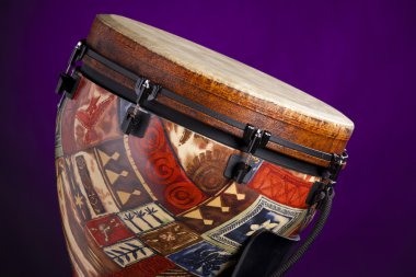 African Latin Djembe Drum on Purple clipart