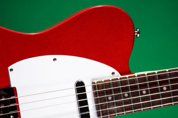 Elektrická kytara izolované na zelené — Stock fotografie