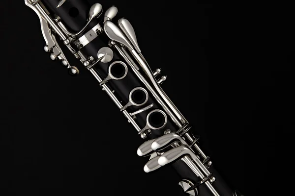 Soprano klarnet izole o siyah — Stok fotoğraf
