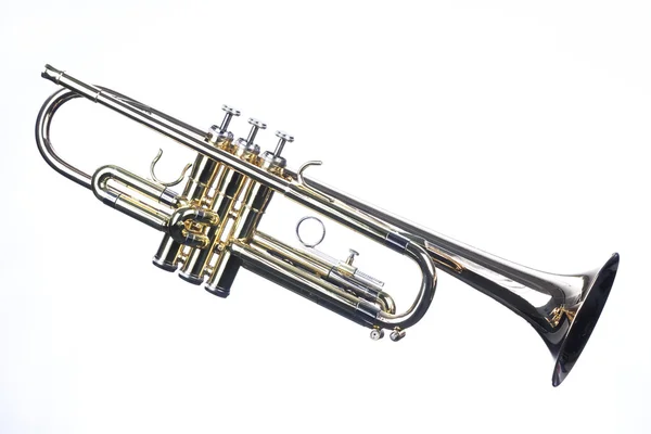 Beyaz izole trompet — Stok fotoğraf