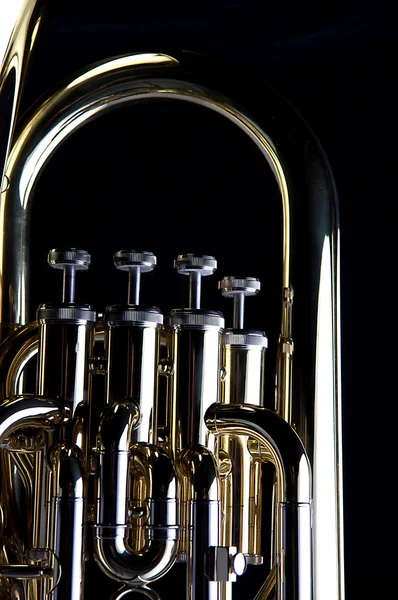 Tuba Baritone Euphonium Isolated on Black — Stock Photo, Image