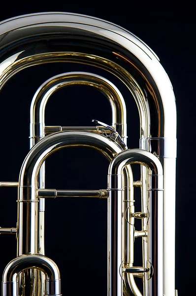 Bass Tuba Euphonium Isolated On Black — Stock Photo, Image