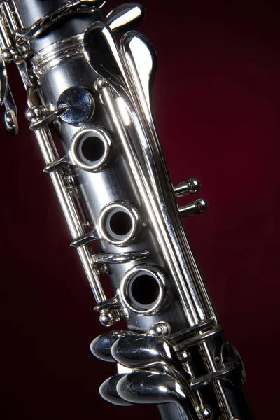 Clarinet Isolated Red Spotlight — Stock Photo, Image