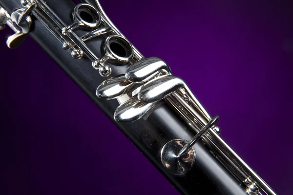 Clarinete aislado foco púrpura —  Fotos de Stock