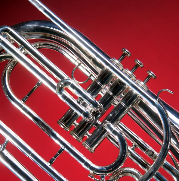 Marching French Horn Close — Stock Photo, Image