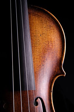 Violin Viola Close Isolated on Black clipart