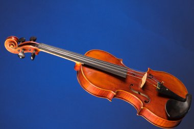 Violin Viola Isolated On Blue clipart