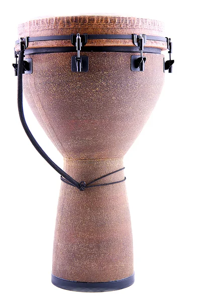 Brown Djembe on White Background — Stock Photo, Image
