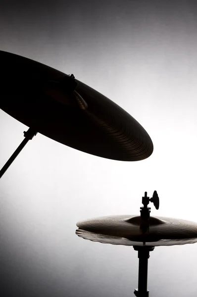 Cymbal in silhouet instellen — Stockfoto
