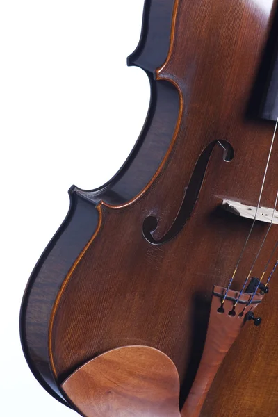 Скрипичный альт, закрытый на белом — стоковое фото