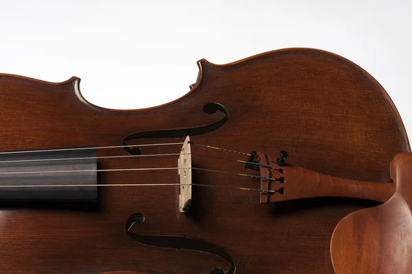 小提琴中提琴身体上白色隔离 — 图库照片