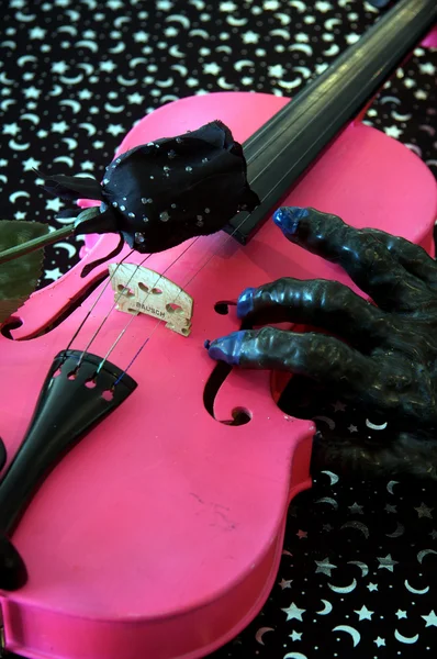 Halloween Pink Violin Viola — Stock Photo, Image