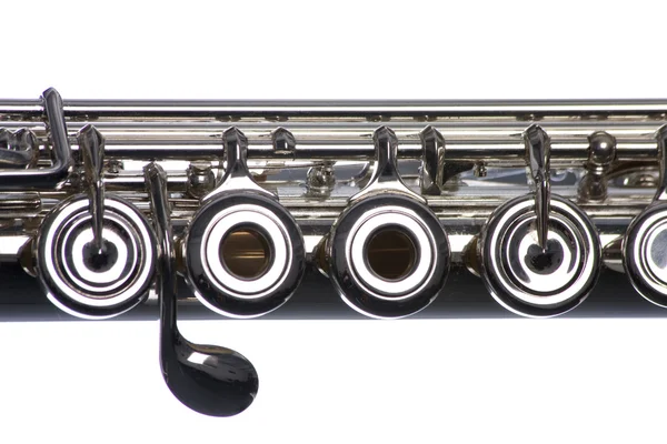Flöte in Nahaufnahme isoliert auf Weiß — Stockfoto