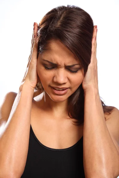 Woman in pain hurt and disbelief — Stock Photo, Image