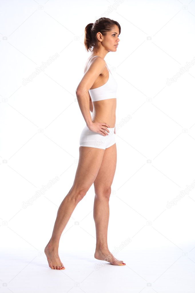 Sports underwear. Image of girl with athletic body - Stock Photo