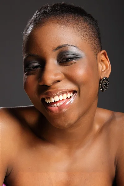 Happy smile of black girl — Stock Photo, Image