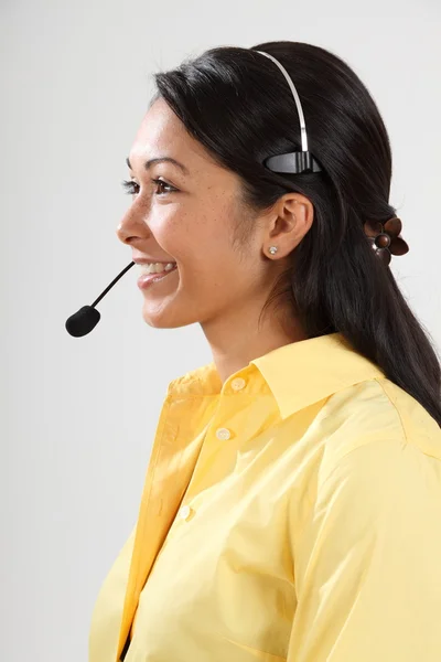 Call centre worker on the telephone — Stock Photo, Image