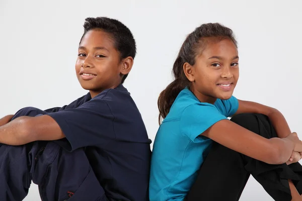 Boy and girl school friends — Stock Photo, Image