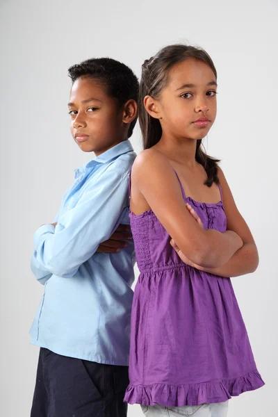 Menino e menina não estão felizes — Fotografia de Stock