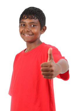 Thumbs up from teenage boy clipart