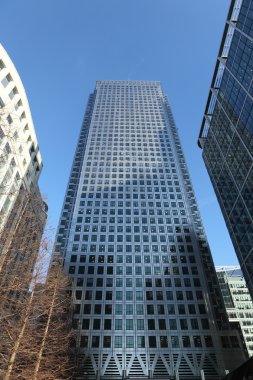 Skyscraper buildings in Canary Wharf London UK clipart