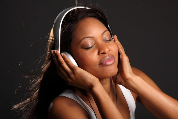 Music lover with eyes closed — Stock Photo, Image