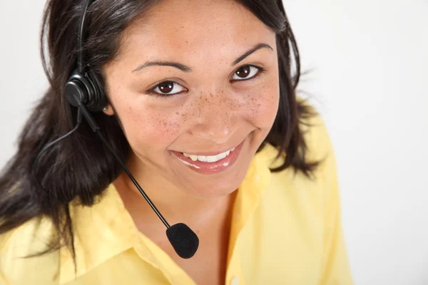 Good communications by receptionist on telephone — Stock Photo, Image