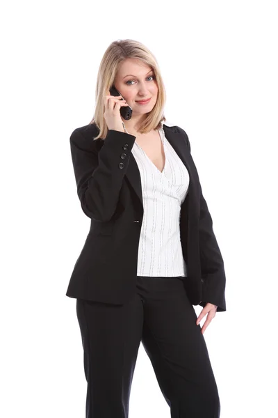 Beautiful business woman speaking on telephone — Stock Photo, Image