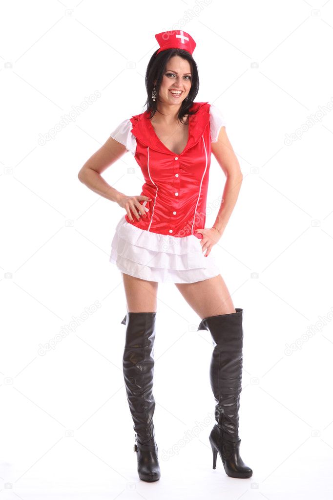 girl wearing thigh high boots