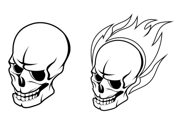 Cráneo con llama de fuego — Archivo Imágenes Vectoriales