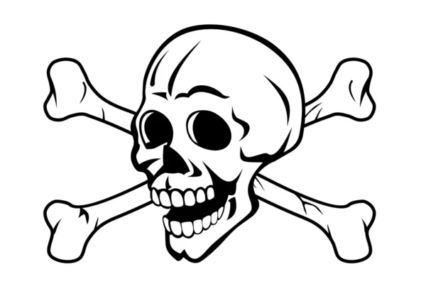Cranio con ossa — Vettoriale Stock